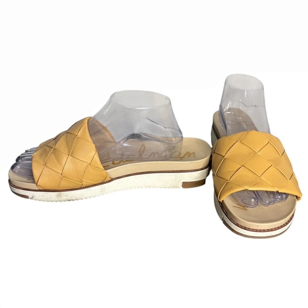 Sam Ed at elman Yellow Slide Sandals Women's Size 9
